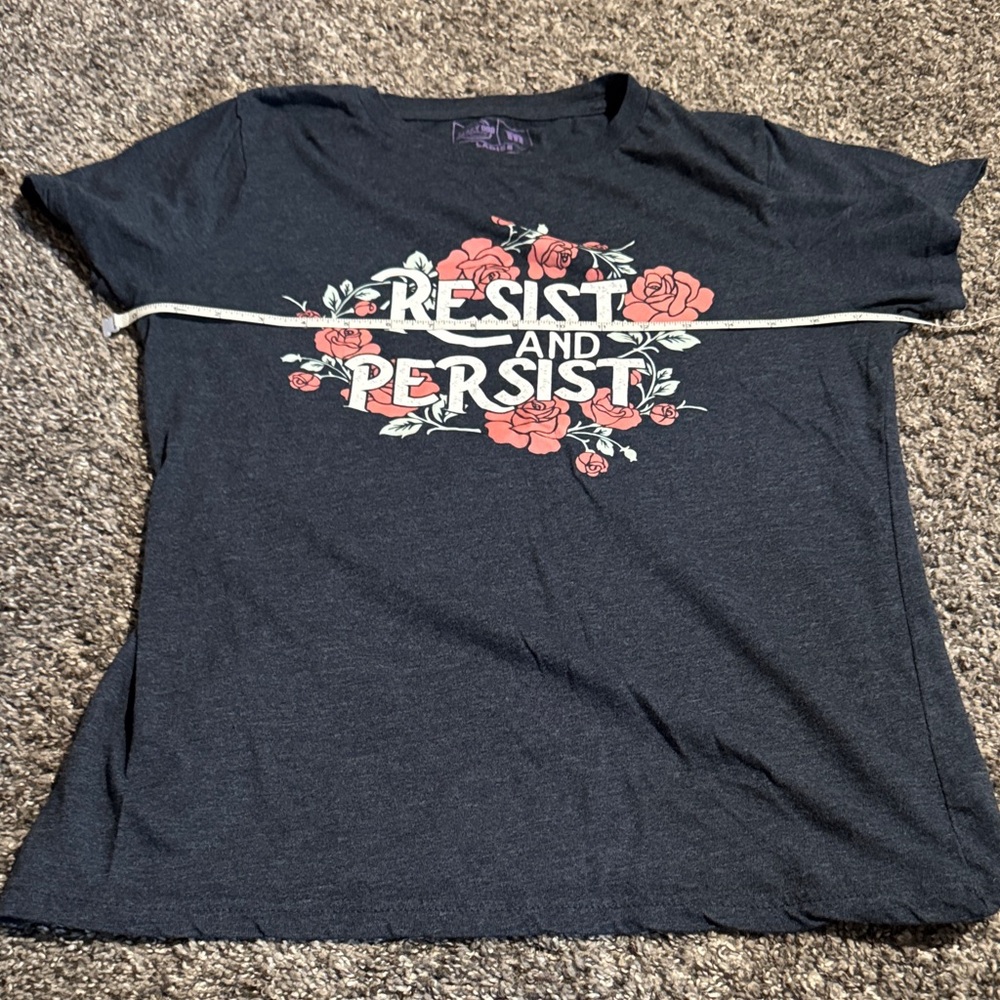 Crazy Dog T-Shirts Black Feminism Tee “Resist and Persist” Navy